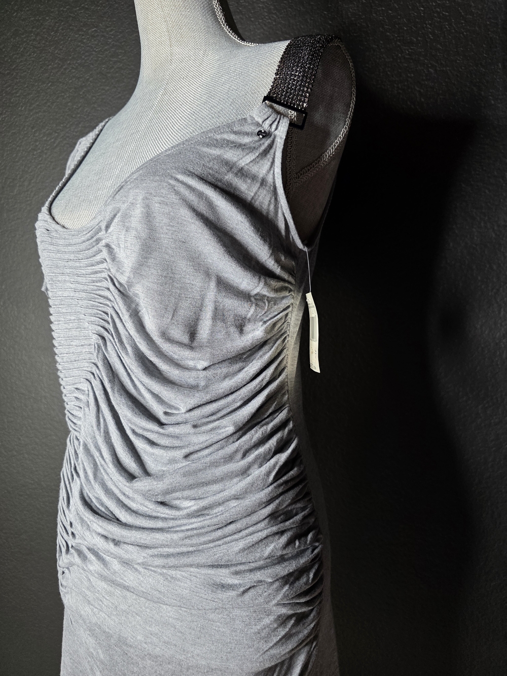 Guess NWT Gray Ruched One-Shoulder Women’s Dress. - Picture 2 of 10